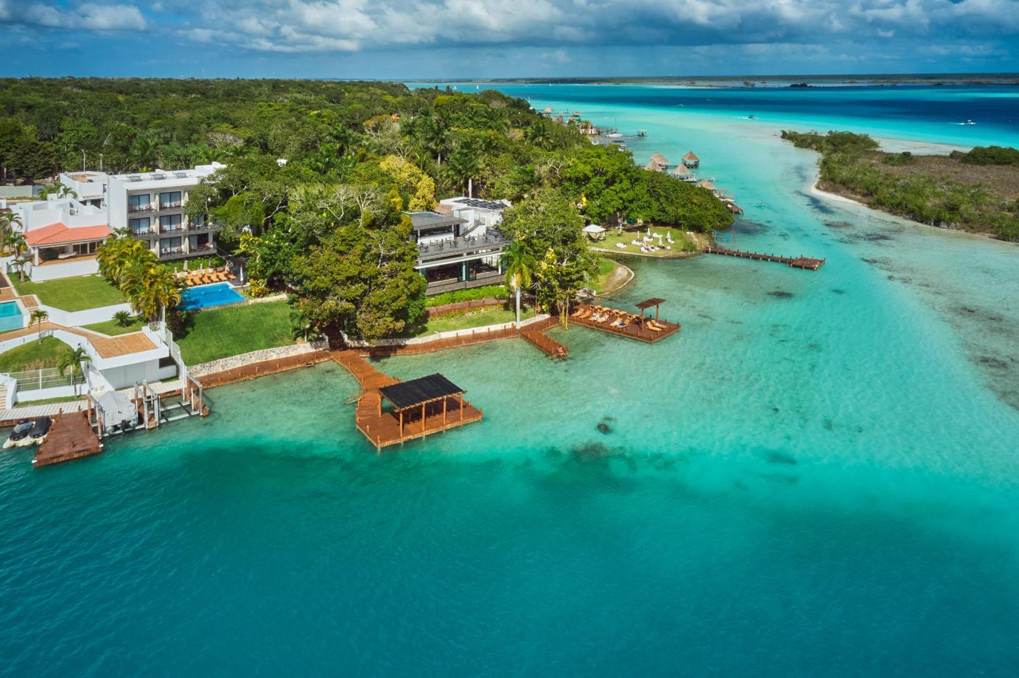Cristalino Lagoon Front Hotel, Restaurant & Spa Bacalar Bagian luar foto
