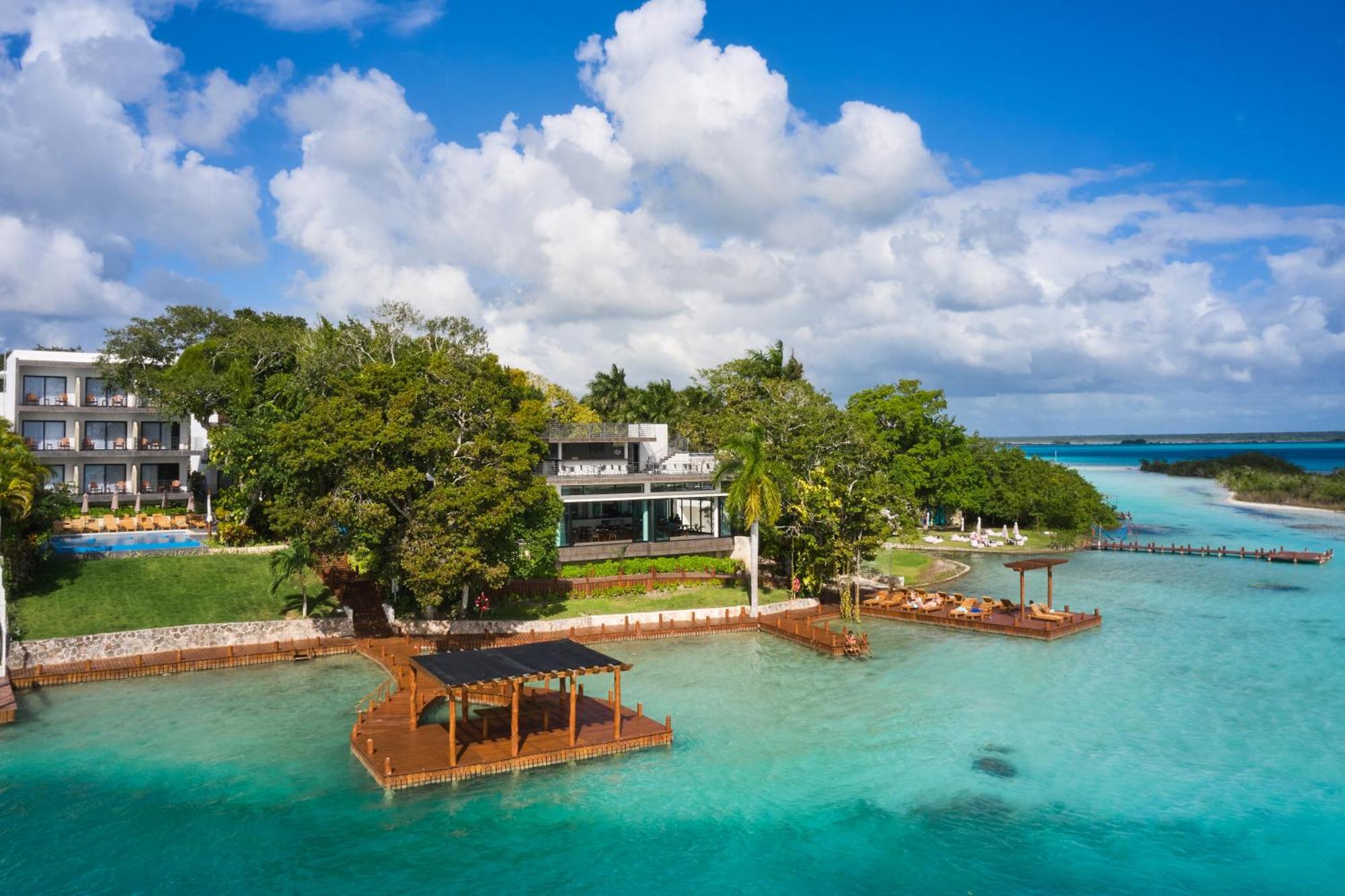 Cristalino Lagoon Front Hotel, Restaurant & Spa Bacalar Bagian luar foto